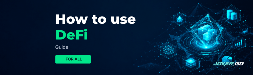 How to use DeFi section banner with blockchain node graphics